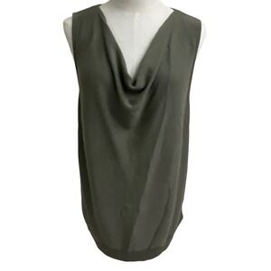Chicos‎ Women's Sleeveless Top Cowl Neck Olive Green Knit Tank Blouse Size 3